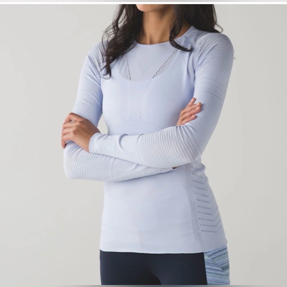 LULULEMON Light Speed Long Sleeve Top Cool Breeze Laser Cut Seamless MEUC